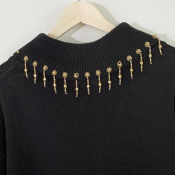 VTG SUMMIT HILL Black Embellished Sweater Size M - Picture 7 of 11